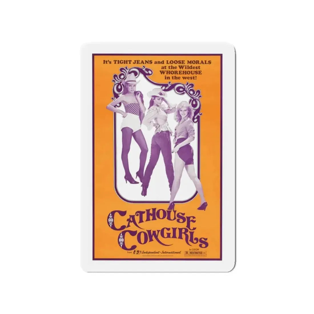 CATHOUSE COWGIRLS (BLAZING STEWARDESSES) 1975 Movie Poster - Refrigerator Magnet 3 Inch - The Sticker Space