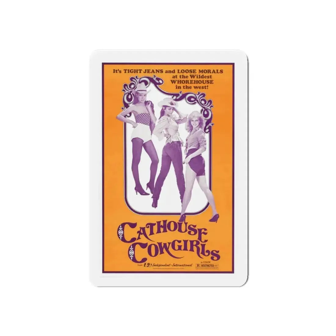 CATHOUSE COWGIRLS (BLAZING STEWARDESSES) 1975 Movie Poster - Refrigerator Magnet 6 Inch - The Sticker Space