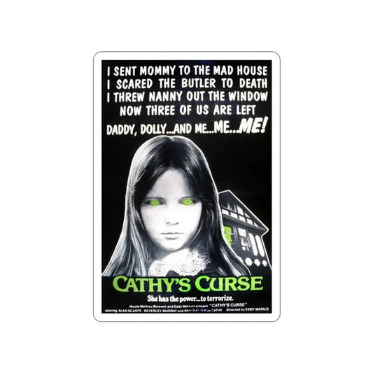 CATHY'S CURSE 1977 Movie Poster STICKER Vinyl Die-Cut Decal 2 Inch - The Sticker Space