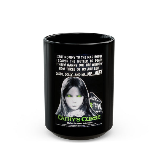 CATHY'S CURSE 1977 Movie Poster - Black Coffee Mug-15oz-The Sticker Space