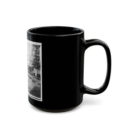 Catlett's Station, Va. The Station With U.S. Military Railroad Boxcars And Soldiers (U.S. Civil War) Black Coffee Mug