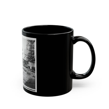 Catlett's Station, Va. The Station With U.S. Military Railroad Boxcars And Soldiers (U.S. Civil War) Black Coffee Mug