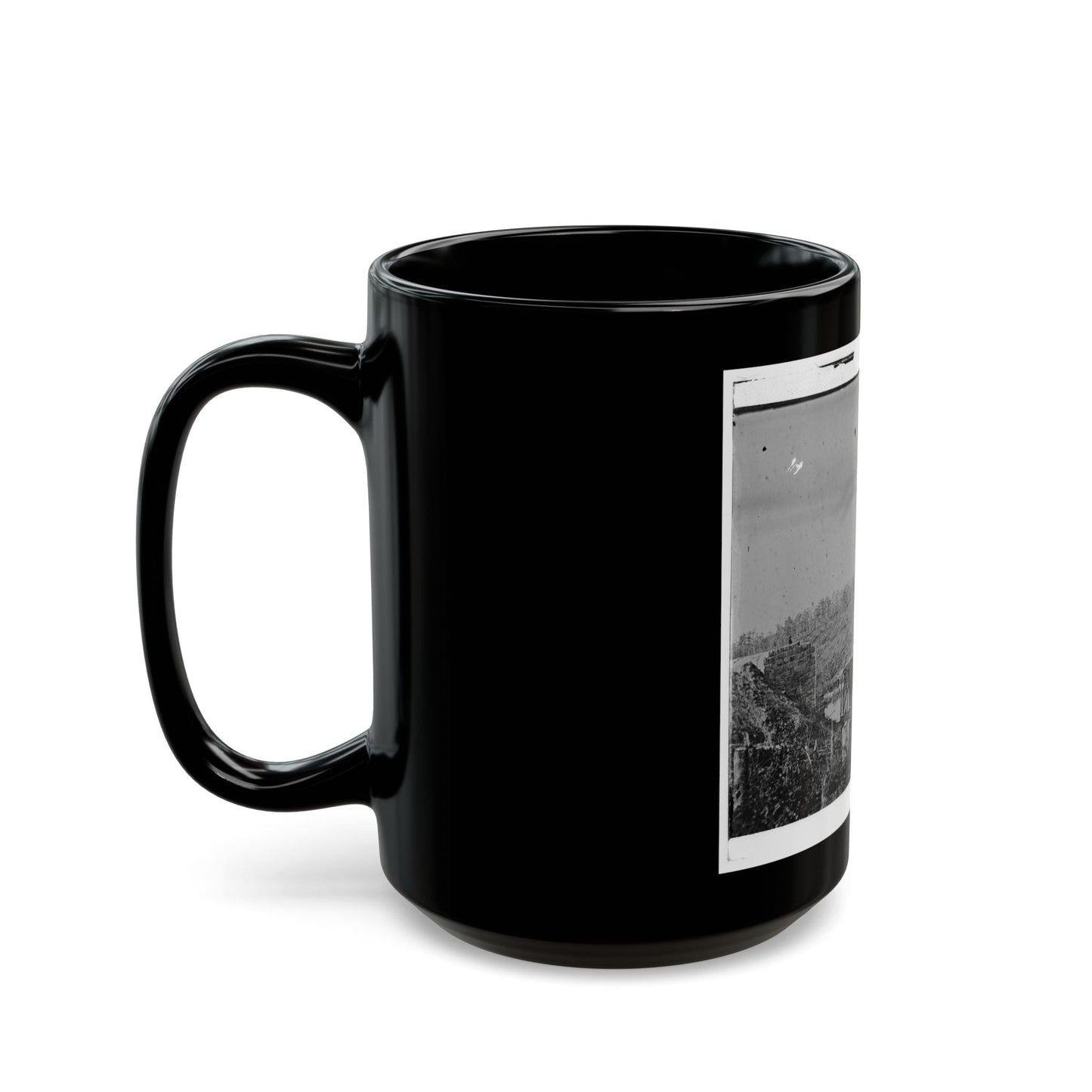 Catlett's Station, Va., Vicinity. Federal Soldiers Rebuilding The Orange & Alexandria Railroad Bridge Over Cedar Run (U.S. Civil War) Black Coffee Mug