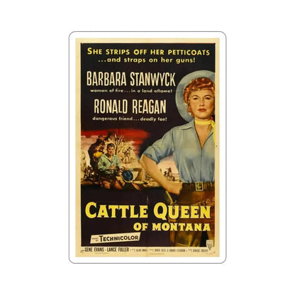 Cattle Queen of Montana 1954 Movie Poster STICKER Vinyl Die-Cut Decal - The Sticker Space
