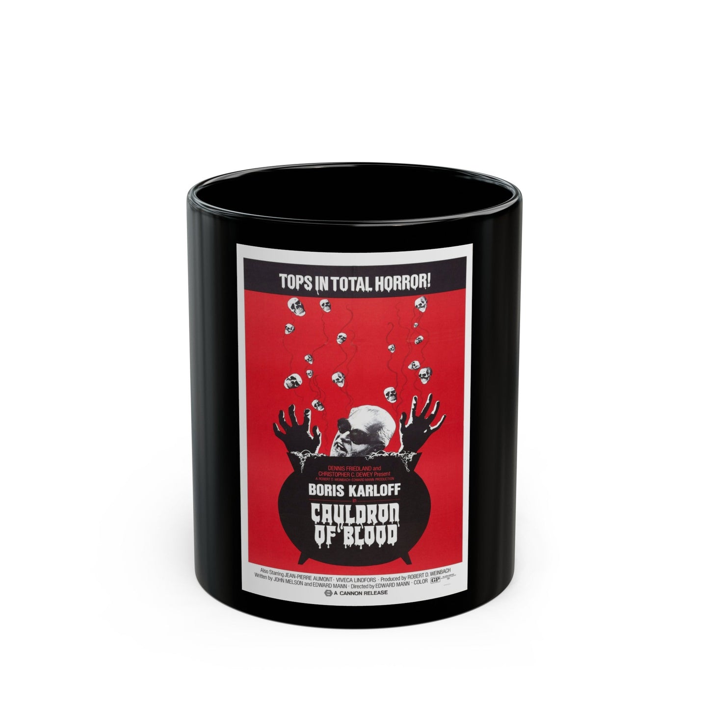 CAULDRON OF BLOOD 1971 Movie Poster - Black Coffee Mug-11oz-The Sticker Space