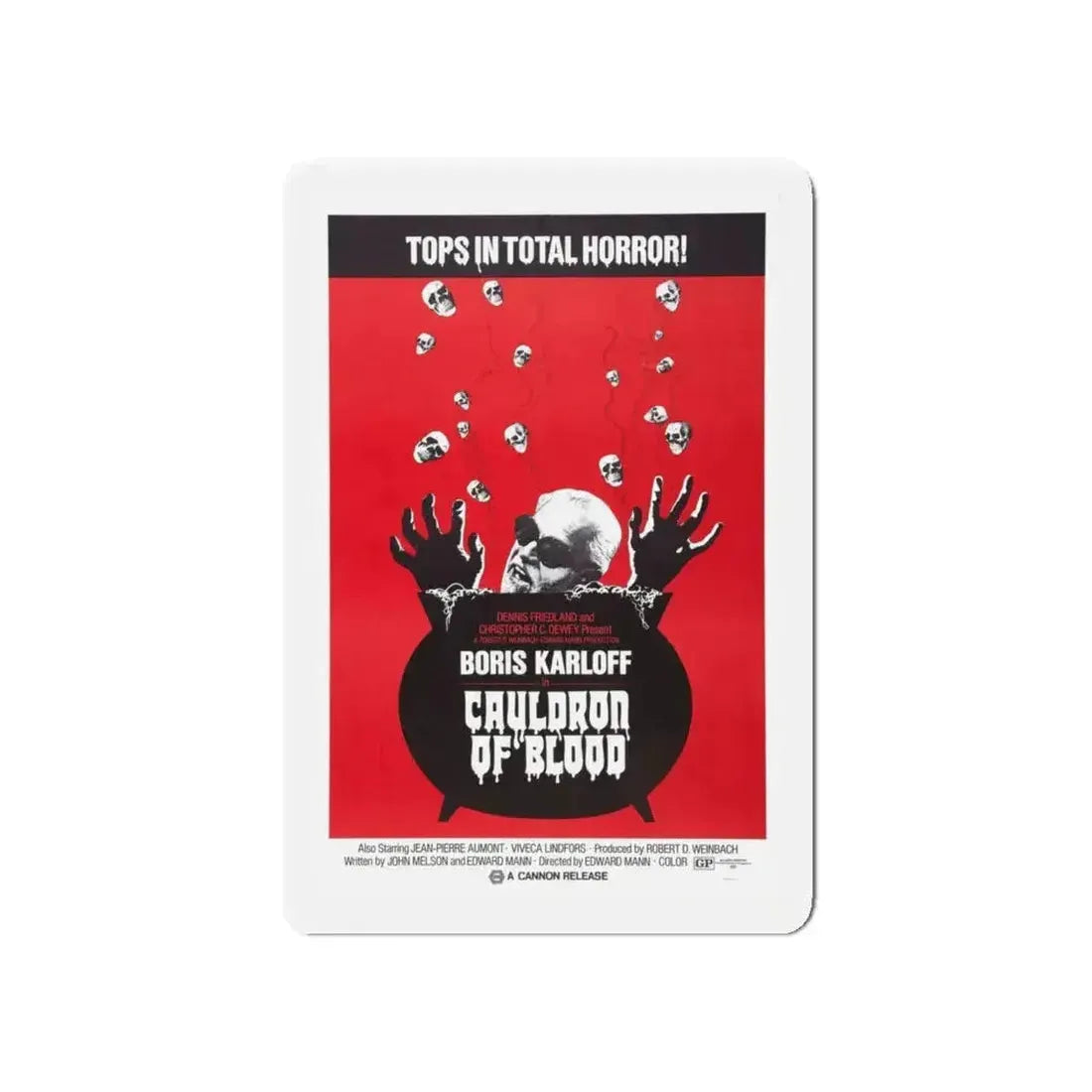 CAULDRON OF BLOOD 1971 Movie Poster - Refrigerator Magnet - The Sticker Space
