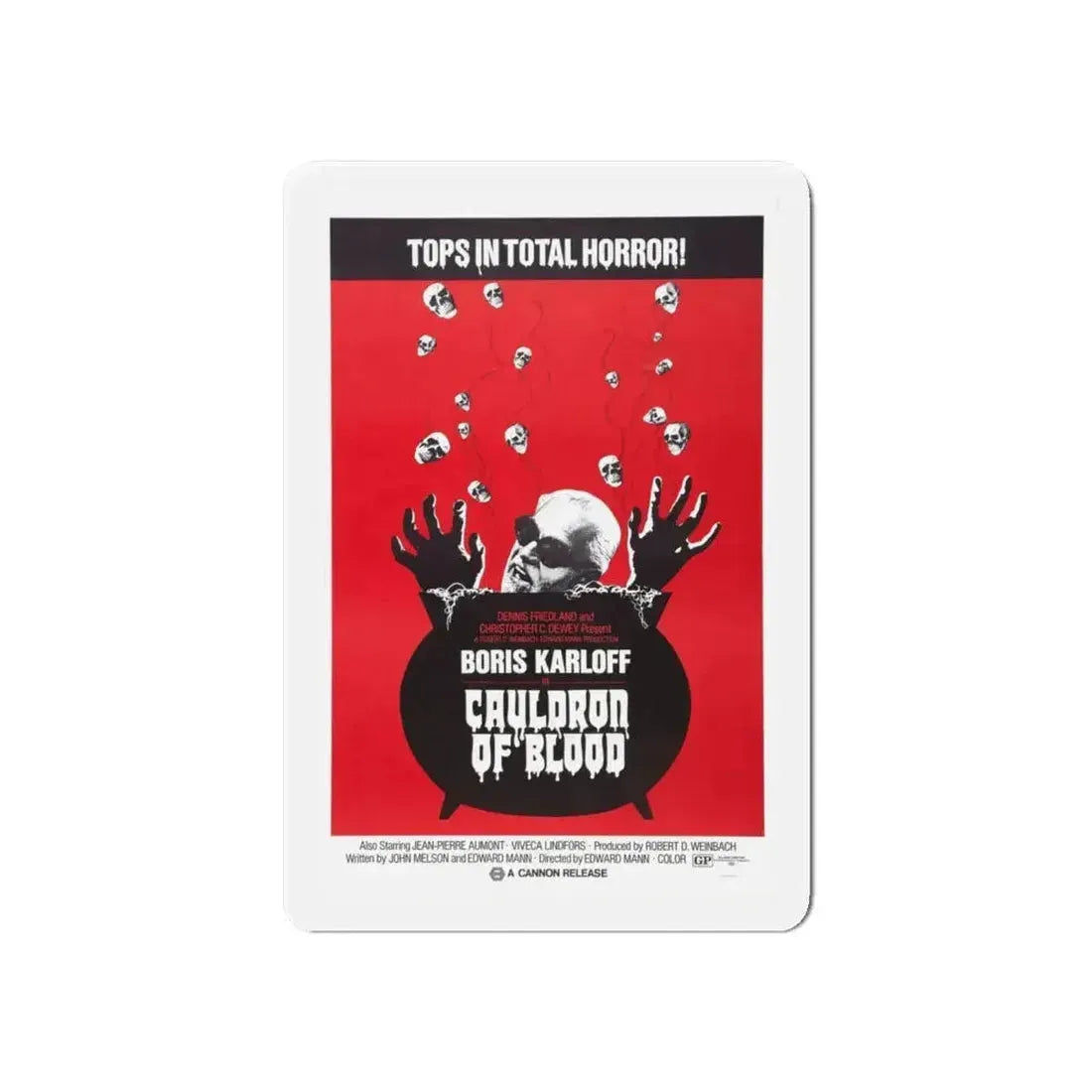 CAULDRON OF BLOOD 1971 Movie Poster - Refrigerator Magnet - The Sticker Space