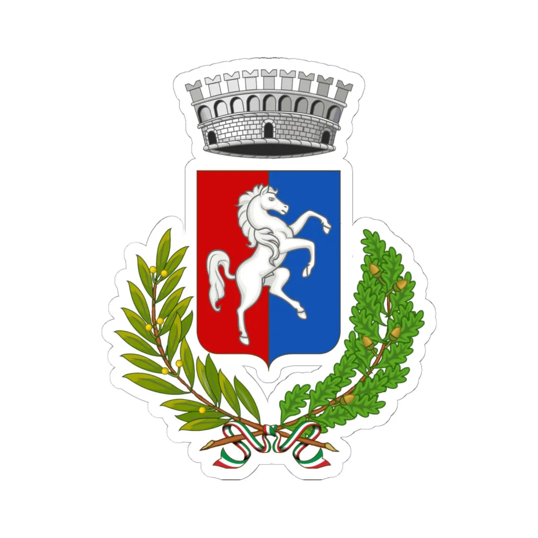 Cavallirio-Stemma (Italy) (Coat of Arms) STICKER Vinyl Kiss-Cut Decal 6 Inch White - The Sticker Space