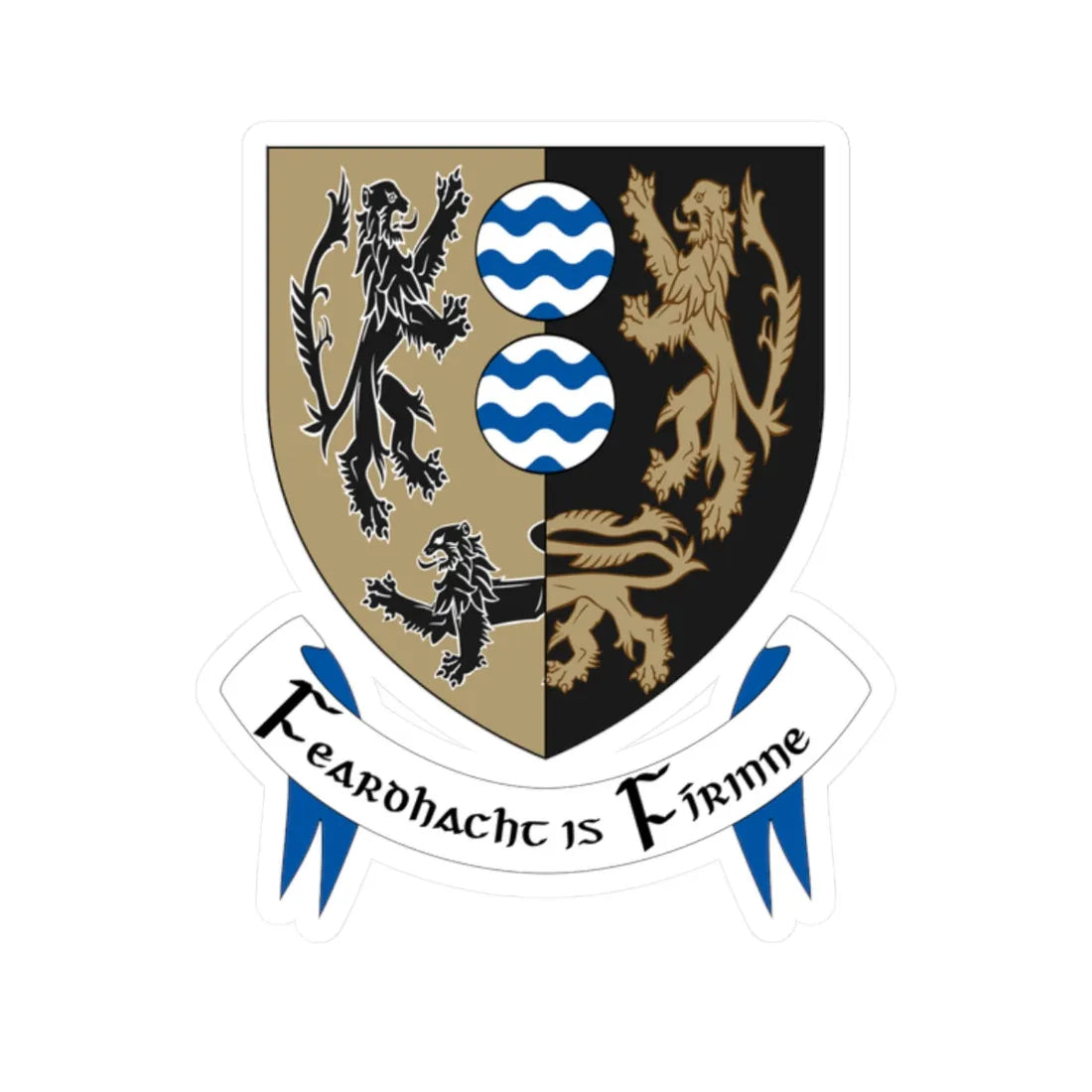 Cavan crest (Ireland) (Coat of Arms) STICKER Vinyl Kiss-Cut Decal 2 Inch White - The Sticker Space