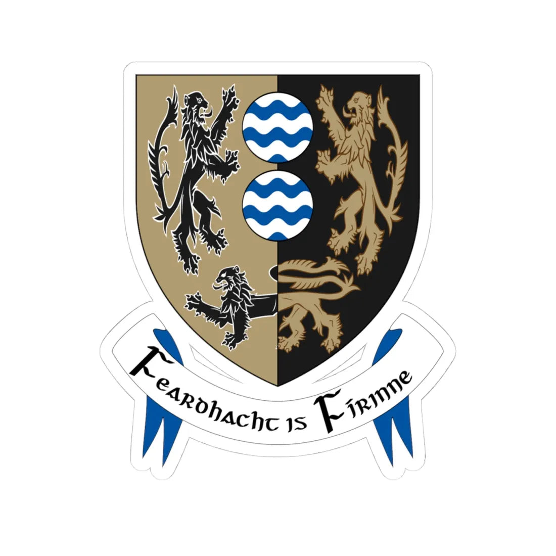 Cavan crest (Ireland) (Coat of Arms) STICKER Vinyl Kiss-Cut Decal 4 Inch White - The Sticker Space