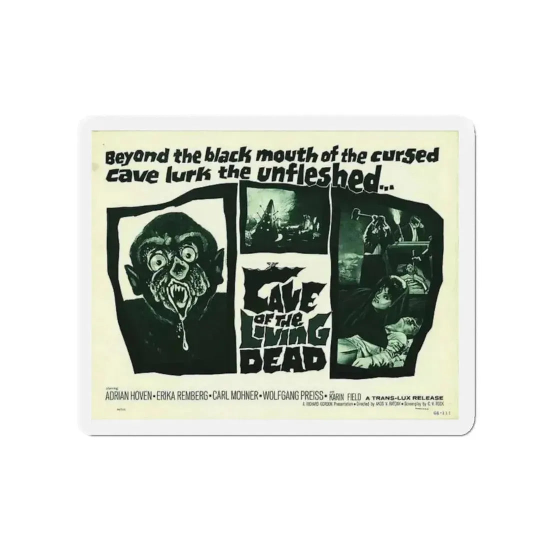 CAVE OF THE LIVING DEAD 1964 Movie Poster - Refrigerator Magnet 4 Inch - The Sticker Space