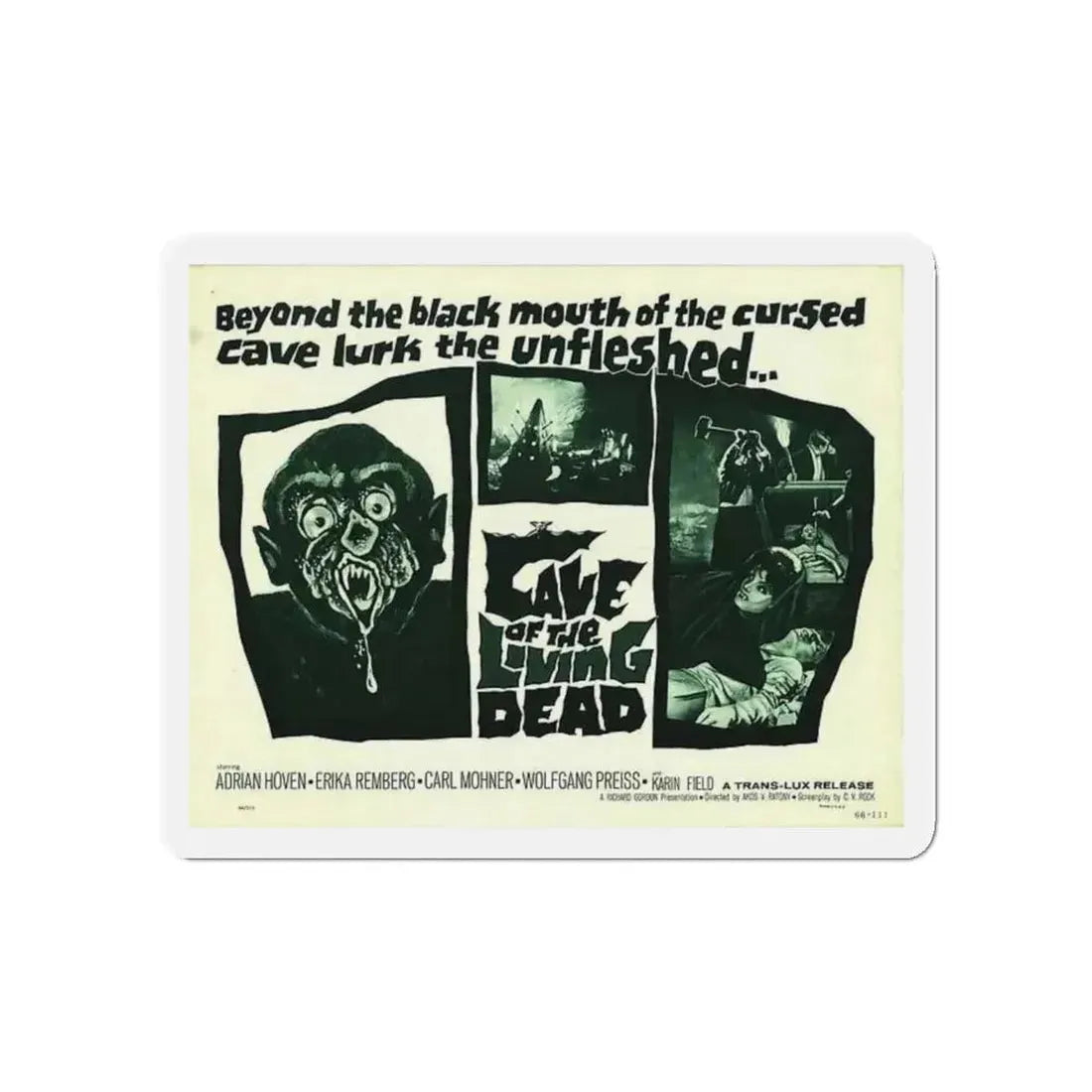 CAVE OF THE LIVING DEAD 1964 Movie Poster - Refrigerator Magnet 5 Inch - The Sticker Space
