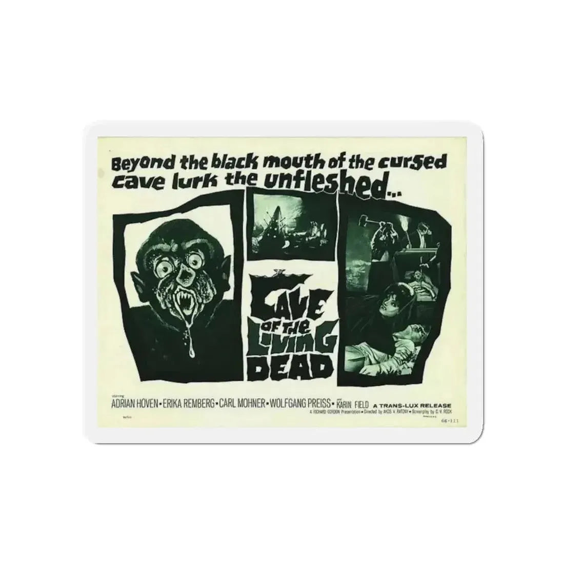 CAVE OF THE LIVING DEAD 1964 Movie Poster - Refrigerator Magnet - The Sticker Space