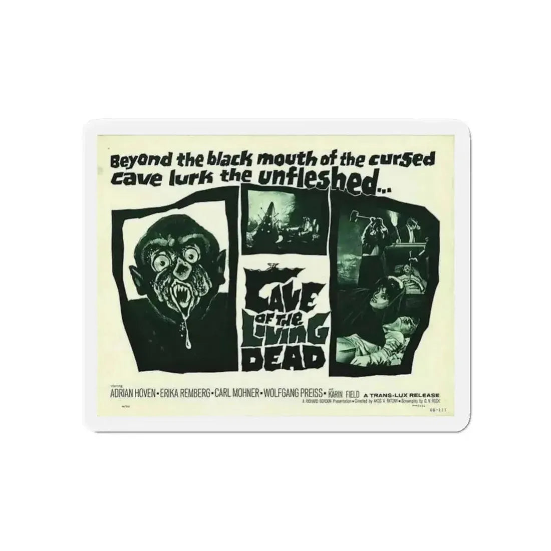 CAVE OF THE LIVING DEAD 1964 Movie Poster - Refrigerator Magnet - The Sticker Space