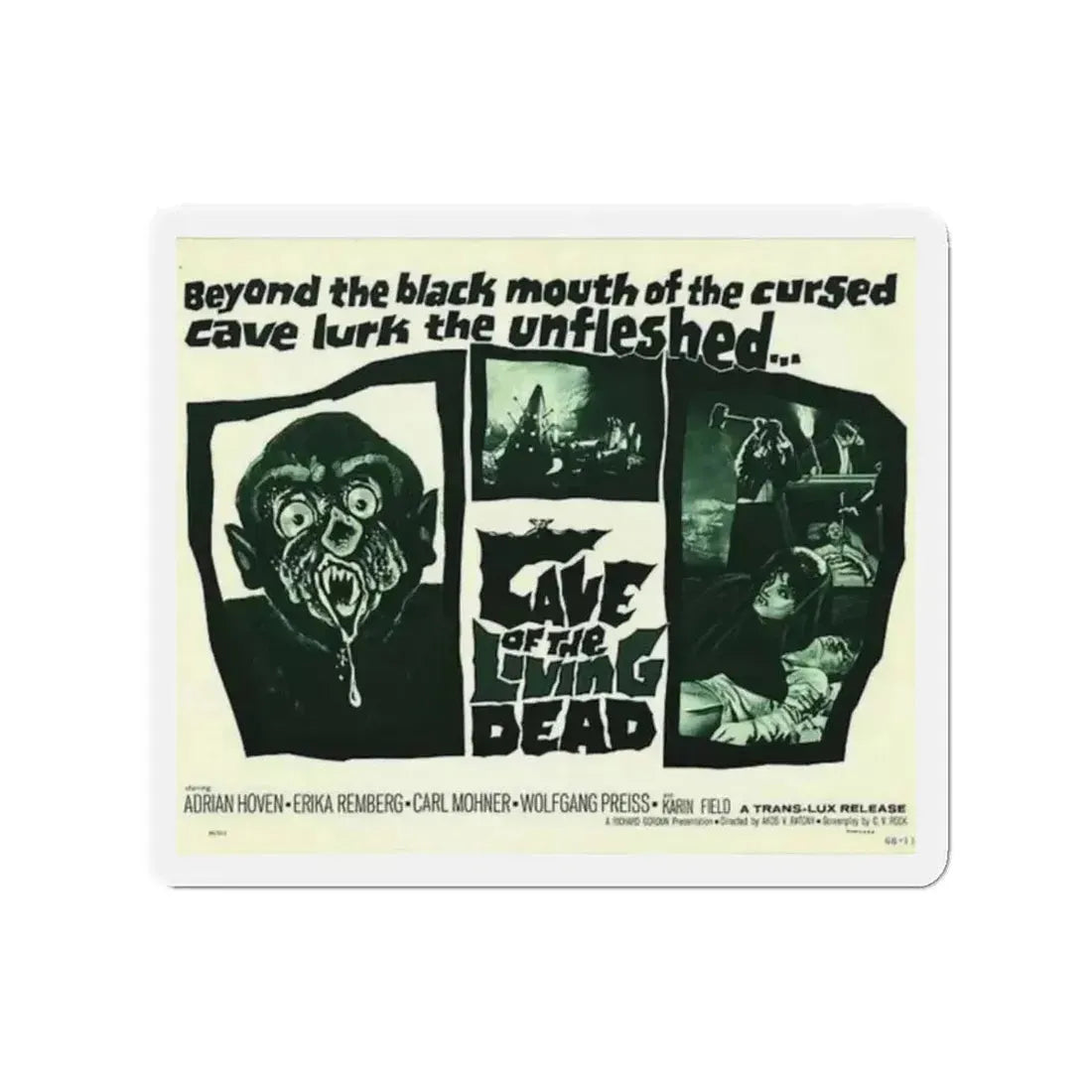 CAVE OF THE LIVING DEAD 1964 Movie Poster - Refrigerator Magnet - The Sticker Space