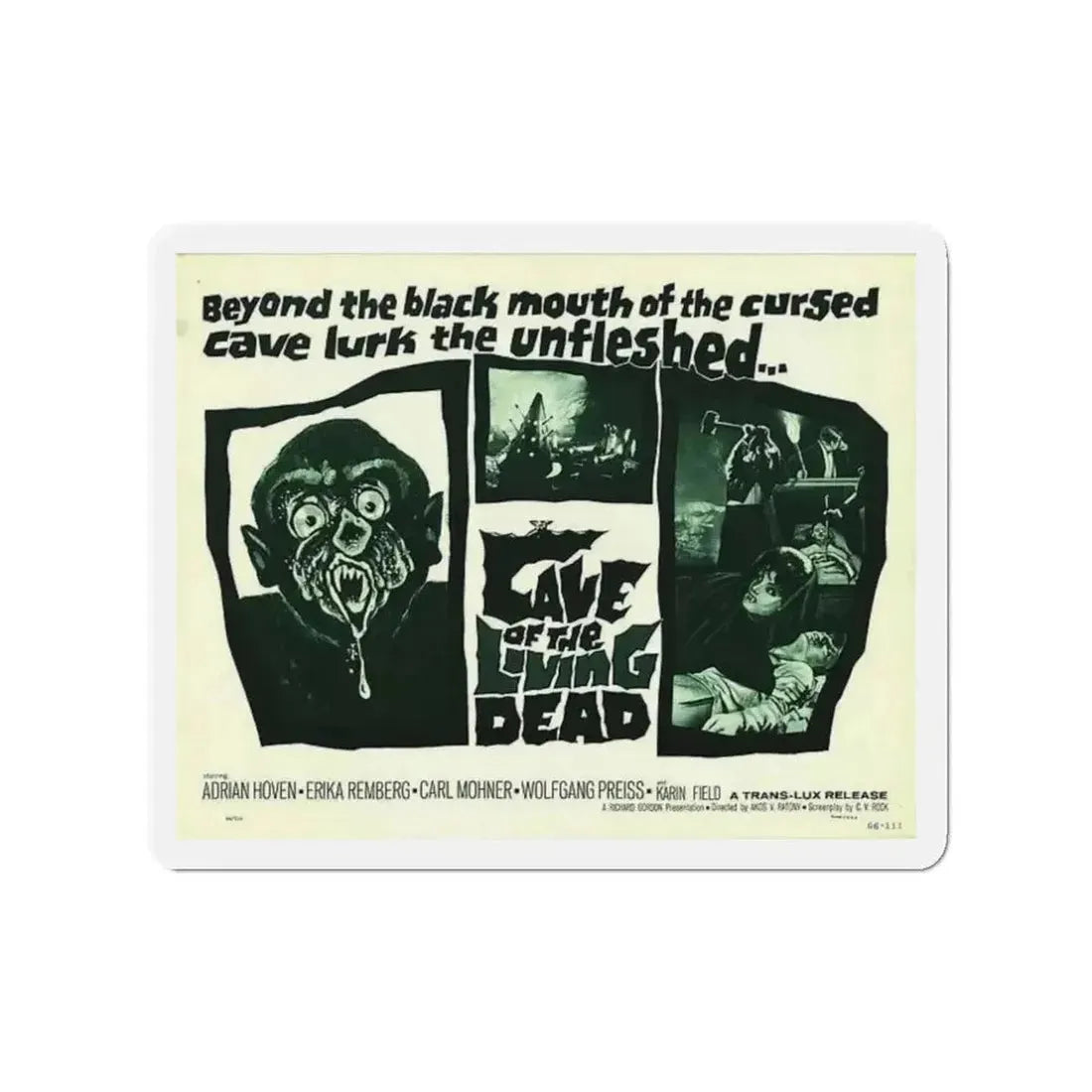 CAVE OF THE LIVING DEAD 1964 Movie Poster - Refrigerator Magnet - The Sticker Space