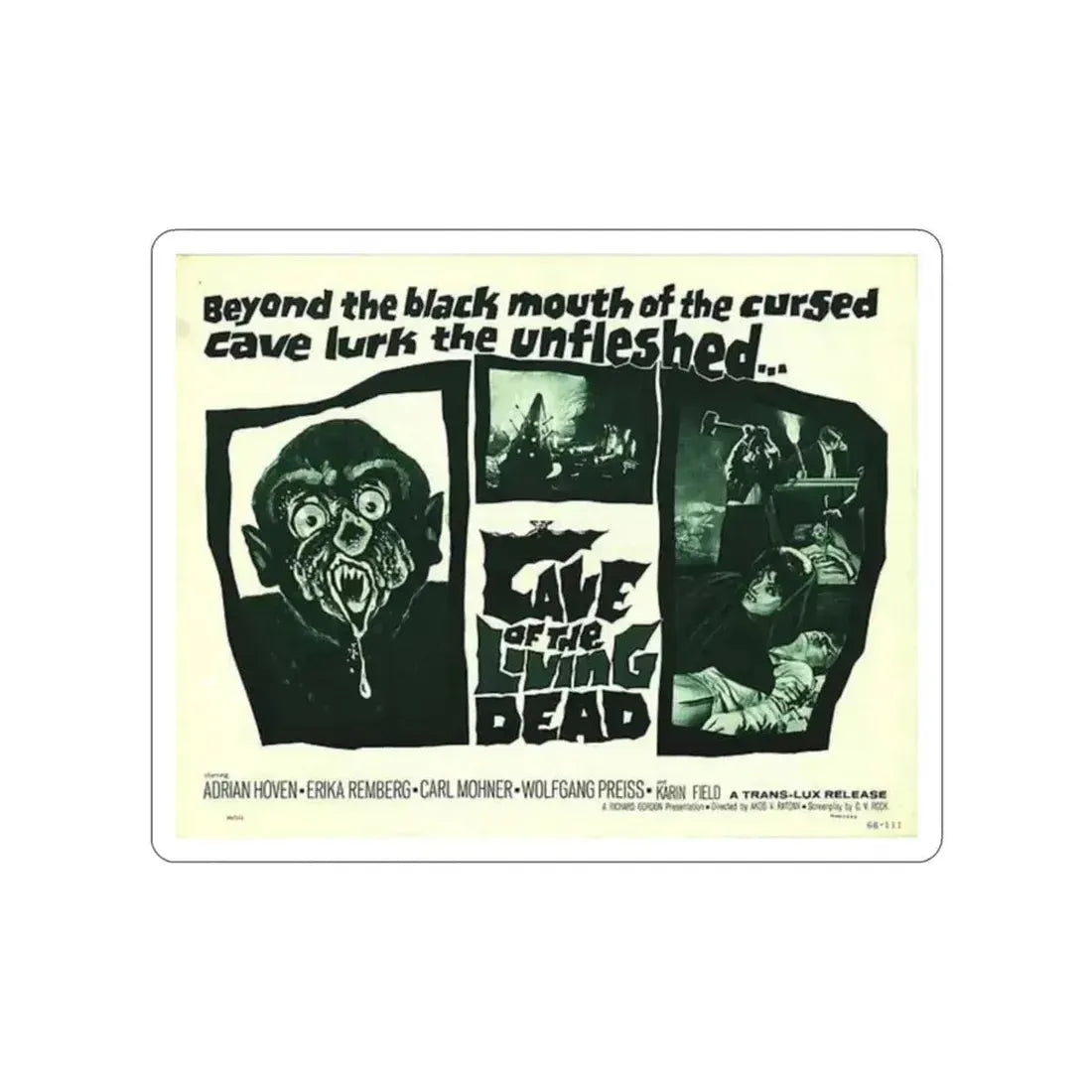 CAVE OF THE LIVING DEAD 1964 Movie Poster STICKER Vinyl Die-Cut Decal 2 Inch - The Sticker Space