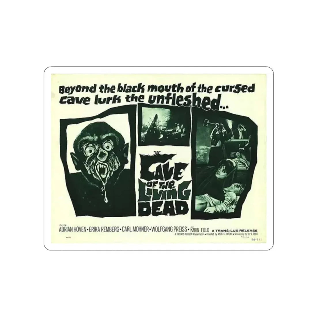 CAVE OF THE LIVING DEAD 1964 Movie Poster STICKER Vinyl Die-Cut Decal 2 Inch - The Sticker Space