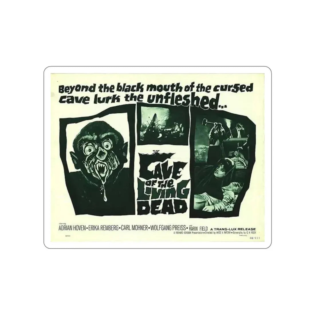 CAVE OF THE LIVING DEAD 1964 Movie Poster STICKER Vinyl Die-Cut Decal 4 Inch - The Sticker Space