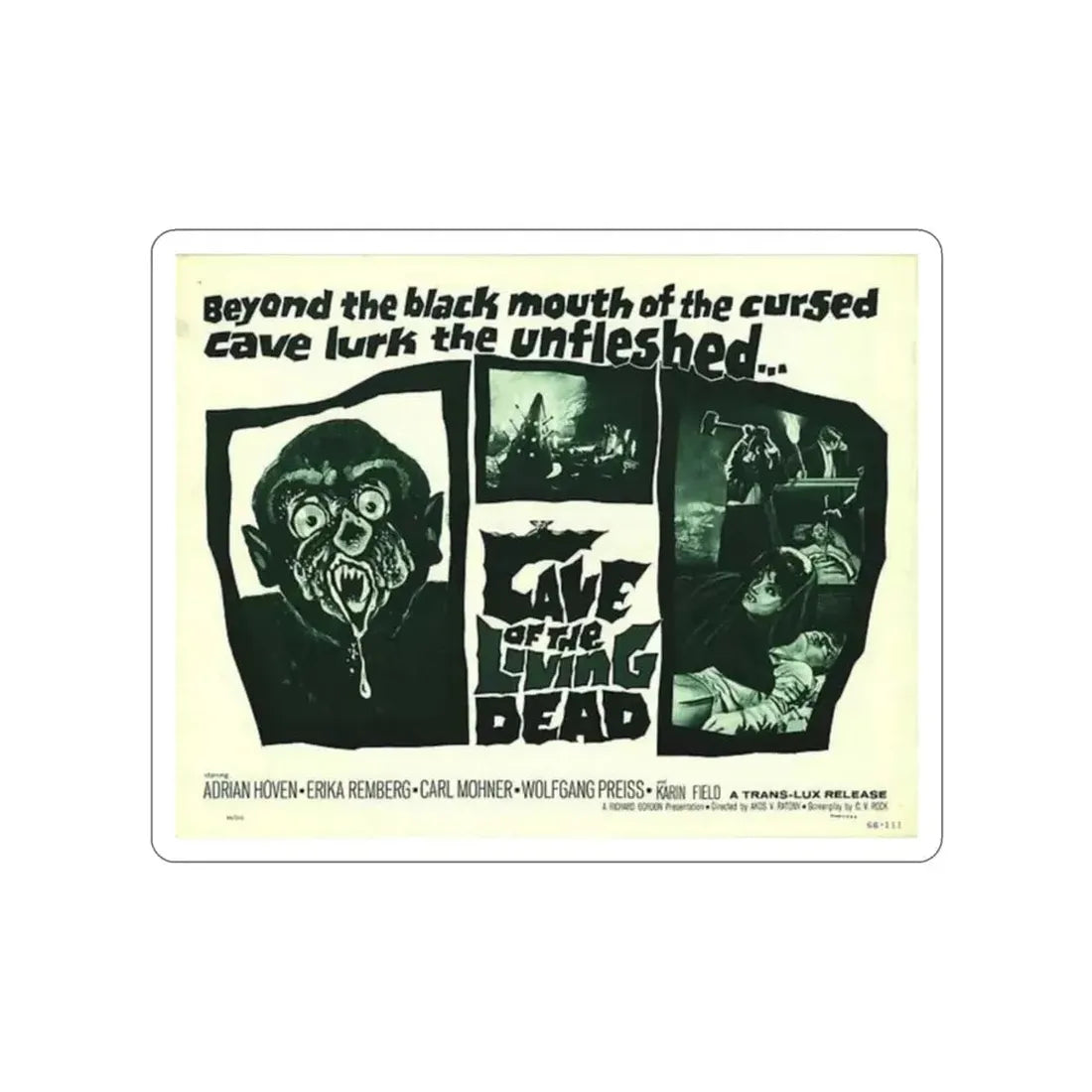 CAVE OF THE LIVING DEAD 1964 Movie Poster STICKER Vinyl Die-Cut Decal - The Sticker Space