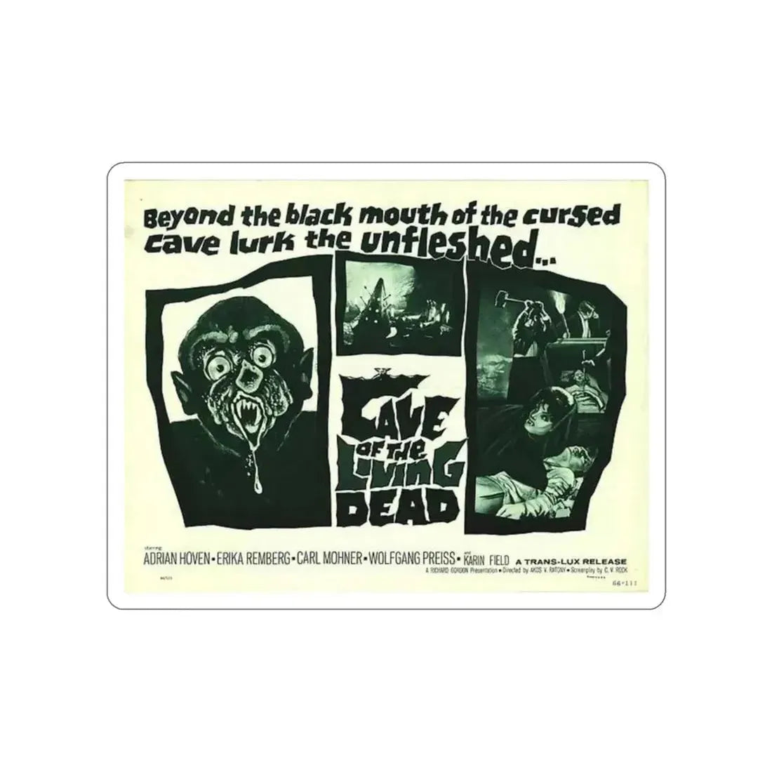 CAVE OF THE LIVING DEAD 1964 Movie Poster STICKER Vinyl Die-Cut Decal - The Sticker Space