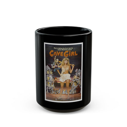 CAVEGIRL 1985 Movie Poster - Black Coffee Mug-15oz-The Sticker Space