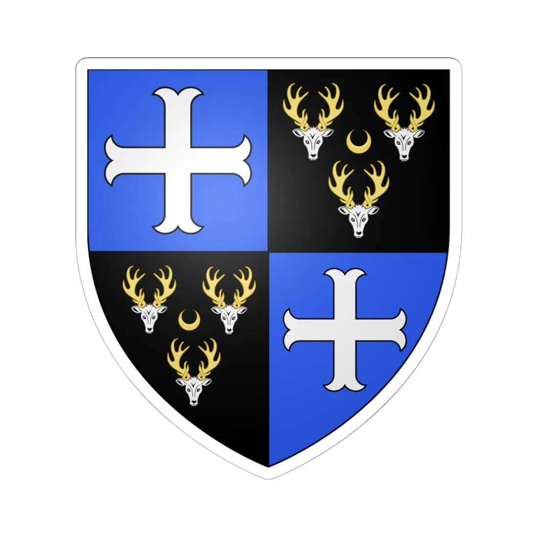 Cavendish-Bentinck arms (England) (Coat of Arms) STICKER Vinyl Kiss-Cut Decal 6 Inch White - The Sticker Space