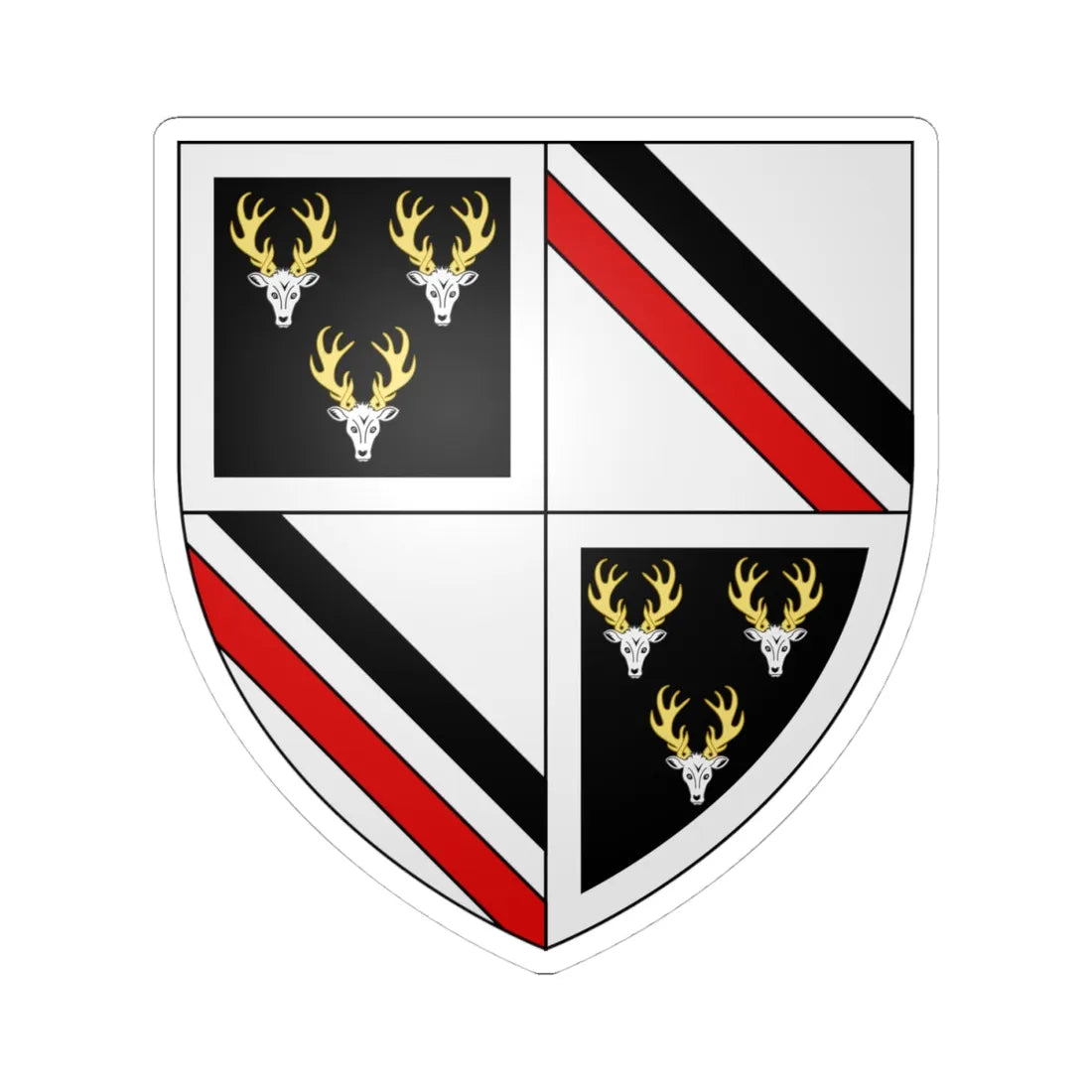 Cavendish-Bradshaw arms (England) (Coat of Arms) STICKER Vinyl Kiss-Cut Decal 4 Inch White - The Sticker Space