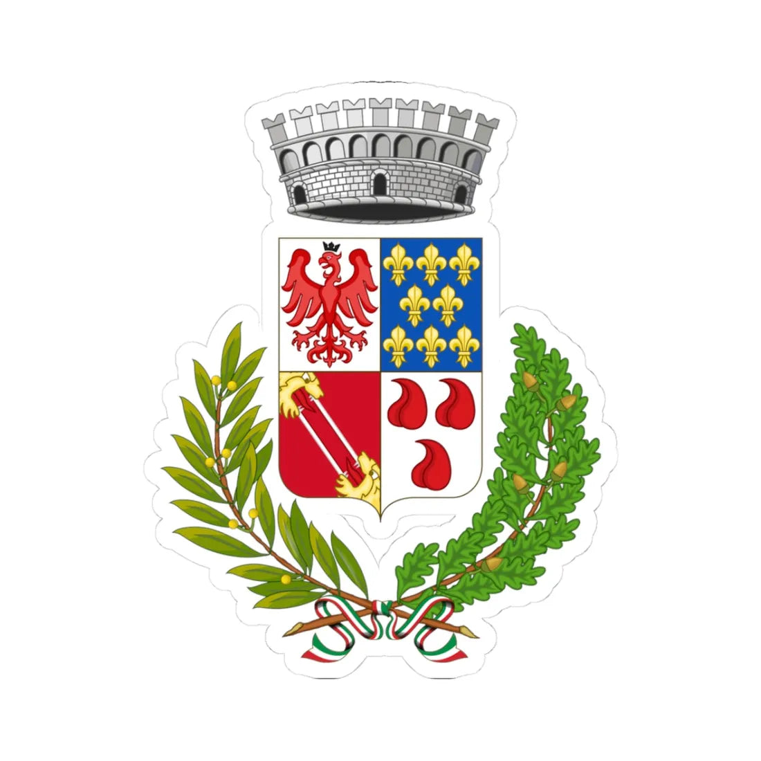 Cavernago-Stemma (Italy) (Coat of Arms) STICKER Vinyl Kiss-Cut Decal 3 Inch White - The Sticker Space