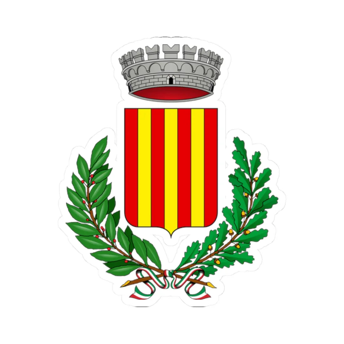 Cavour-Stemma (Italy) (Coat of Arms) STICKER Vinyl Kiss-Cut Decal 2 Inch White - The Sticker Space