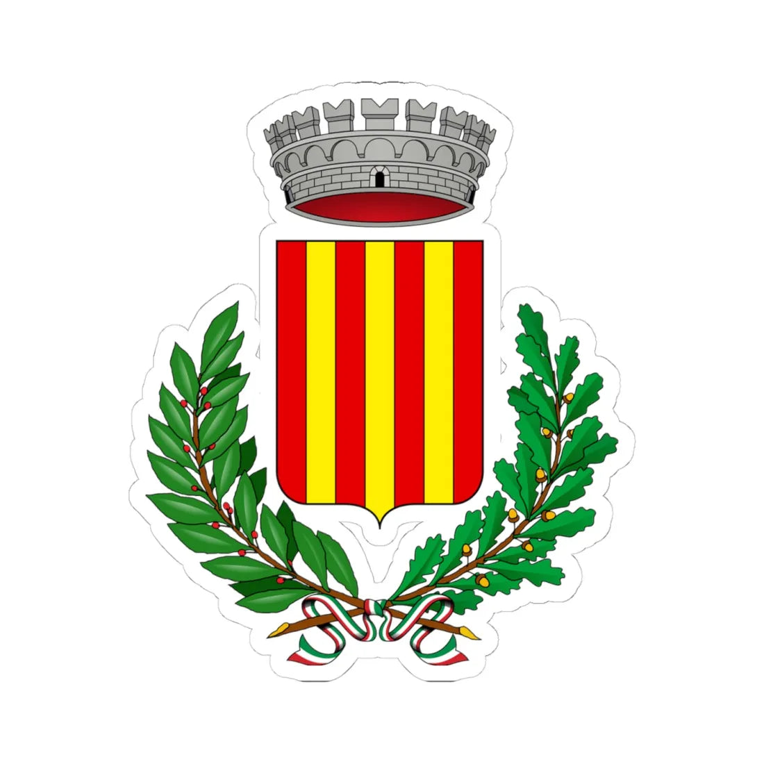 Cavour-Stemma (Italy) (Coat of Arms) STICKER Vinyl Kiss-Cut Decal 4 Inch White - The Sticker Space