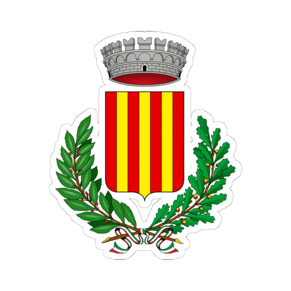 Cavour-Stemma (Italy) (Coat of Arms) STICKER Vinyl Kiss-Cut Decal 6 Inch White - The Sticker Space