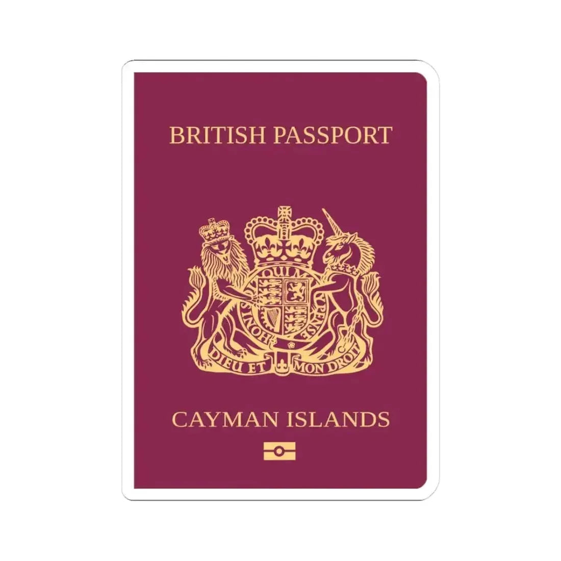 Cayman Islands Passport - STICKER Vinyl Kiss-Cut Decal 3 Inch White - The Sticker Space