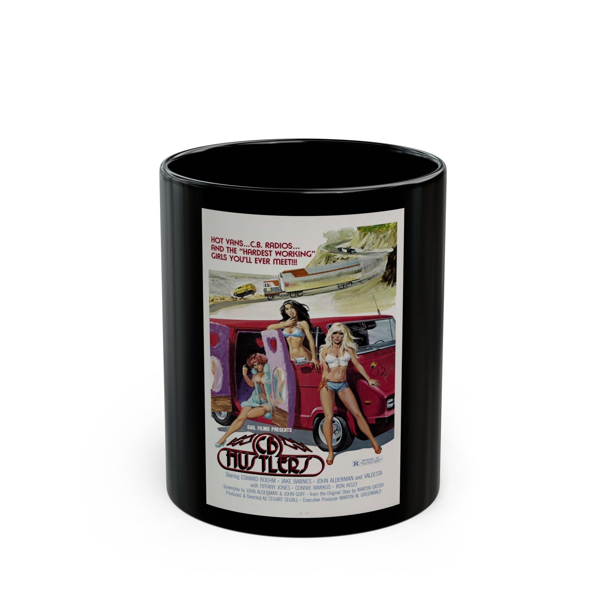 CB HUSTLERS 1976 Movie Poster - Black Coffee Mug-11oz-The Sticker Space