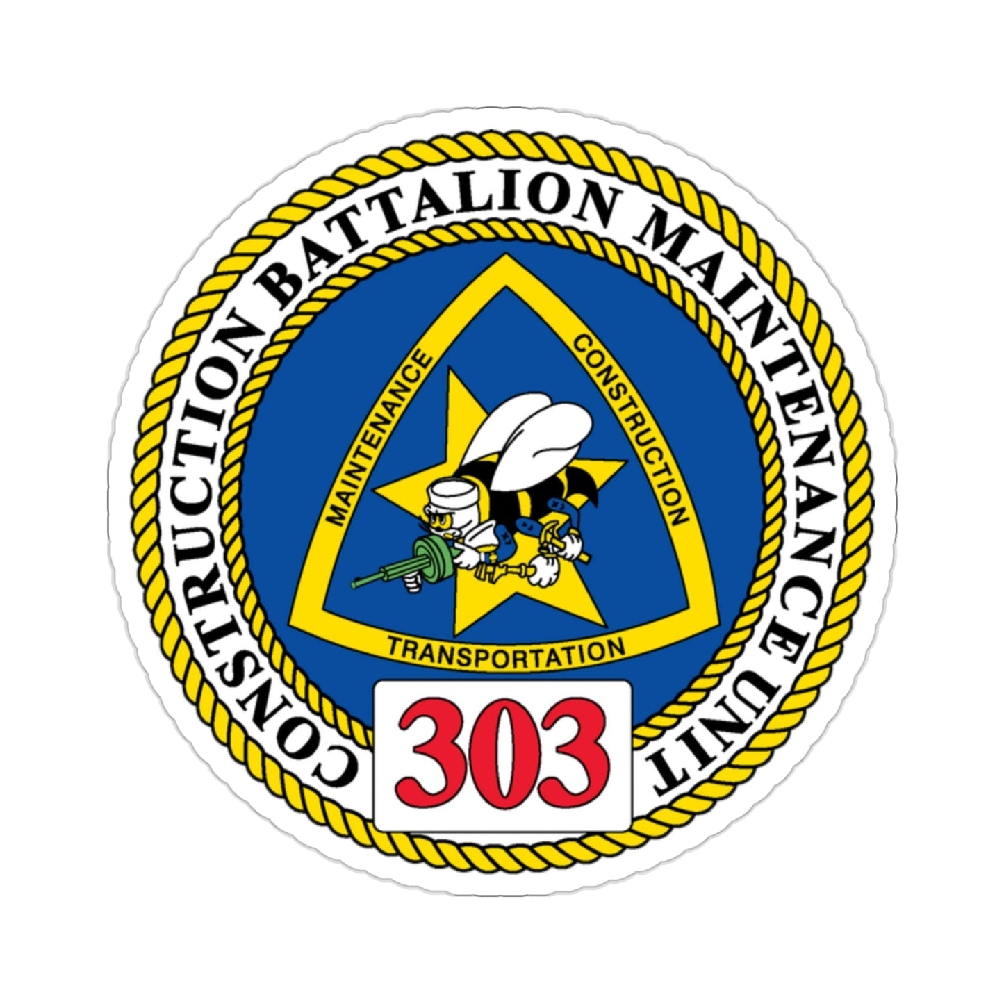 CBMU 303 (U.S. Navy) STICKER Vinyl Die-Cut Decal-2 Inch-The Sticker Space