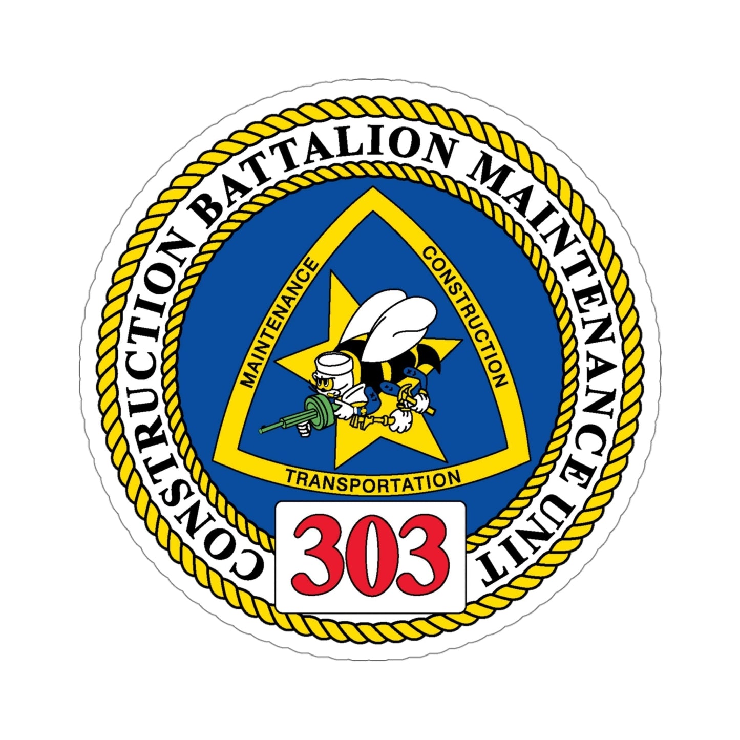 CBMU 303 (U.S. Navy) STICKER Vinyl Die-Cut Decal-4 Inch-The Sticker Space