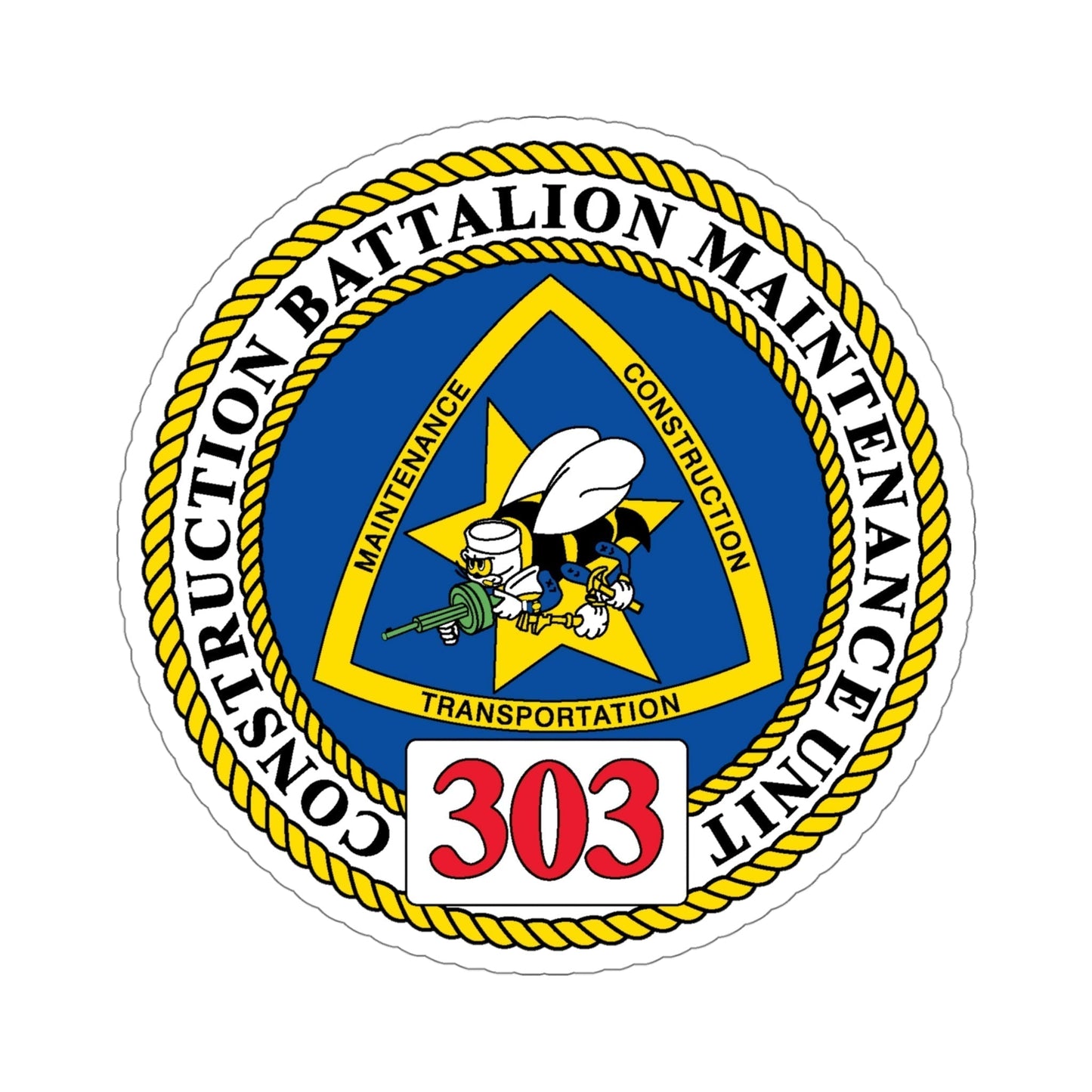 CBMU 303 (U.S. Navy) STICKER Vinyl Die-Cut Decal-5 Inch-The Sticker Space