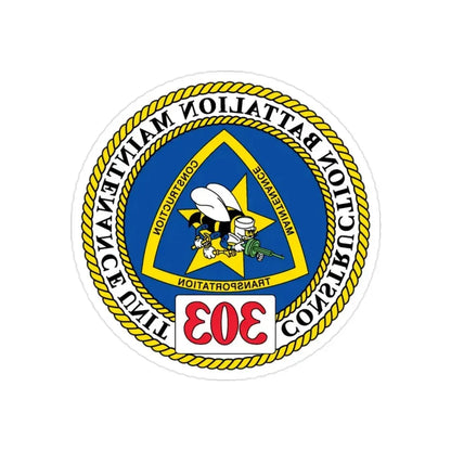 CBMU 303 (U.S. Navy) REVERSE PRINT Transparent Die-Cut STICKER 2 Inch Die-Cut Transparent - The Sticker Space