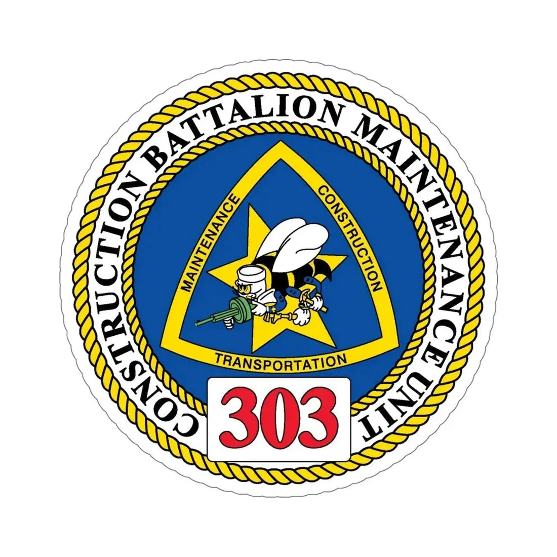 CBMU 303 (U.S. Navy) STICKER Vinyl Die-Cut Decal 6 Inch - The Sticker Space