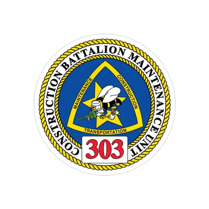CBMU 303 (U.S. Navy) Transparent STICKER Die-Cut Vinyl Decal 2 Inch Transparent - The Sticker Space