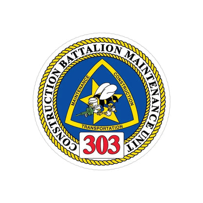 CBMU 303 (U.S. Navy) Transparent STICKER Die-Cut Vinyl Decal 5 Inch Transparent - The Sticker Space