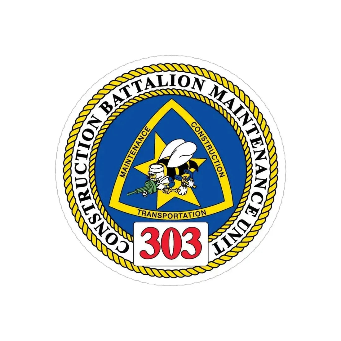 CBMU 303 (U.S. Navy) Transparent STICKER Die-Cut Vinyl Decal - The Sticker Space