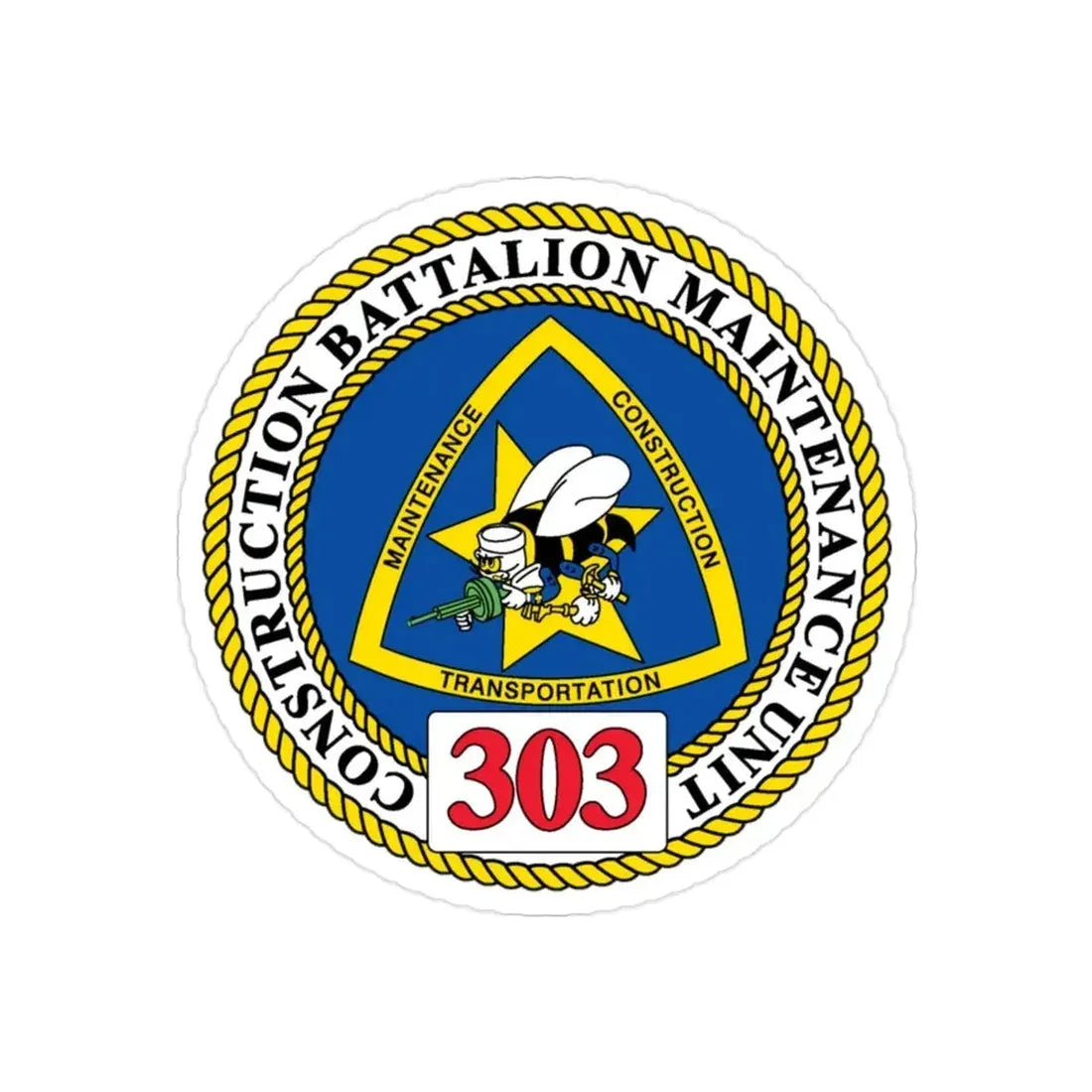 CBMU 303 (U.S. Navy) Transparent STICKER Die-Cut Vinyl Decal - The Sticker Space