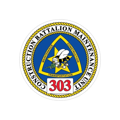 CBMU 303 (U.S. Navy) Transparent STICKER Die-Cut Vinyl Decal - The Sticker Space