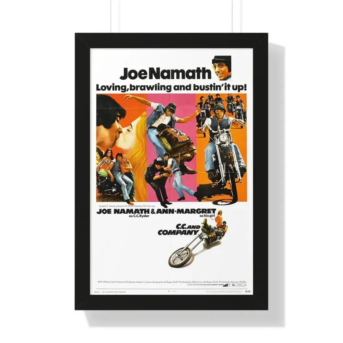 CC AND COMPANY 1970 - Framed Movie Poster 16″ x 24″ Black - The Sticker Space