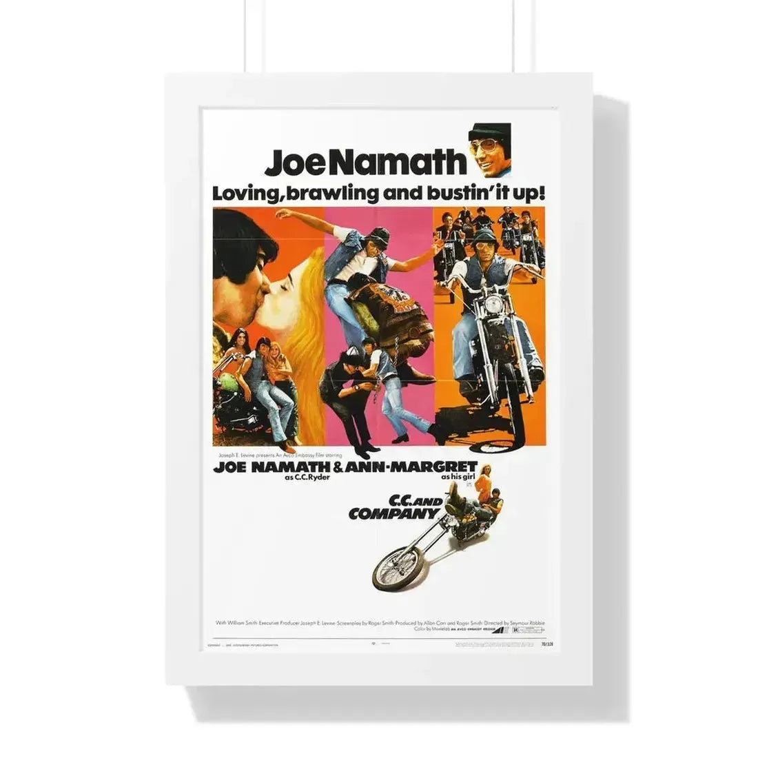 CC AND COMPANY 1970 - Framed Movie Poster 16″ x 24″ White - The Sticker Space