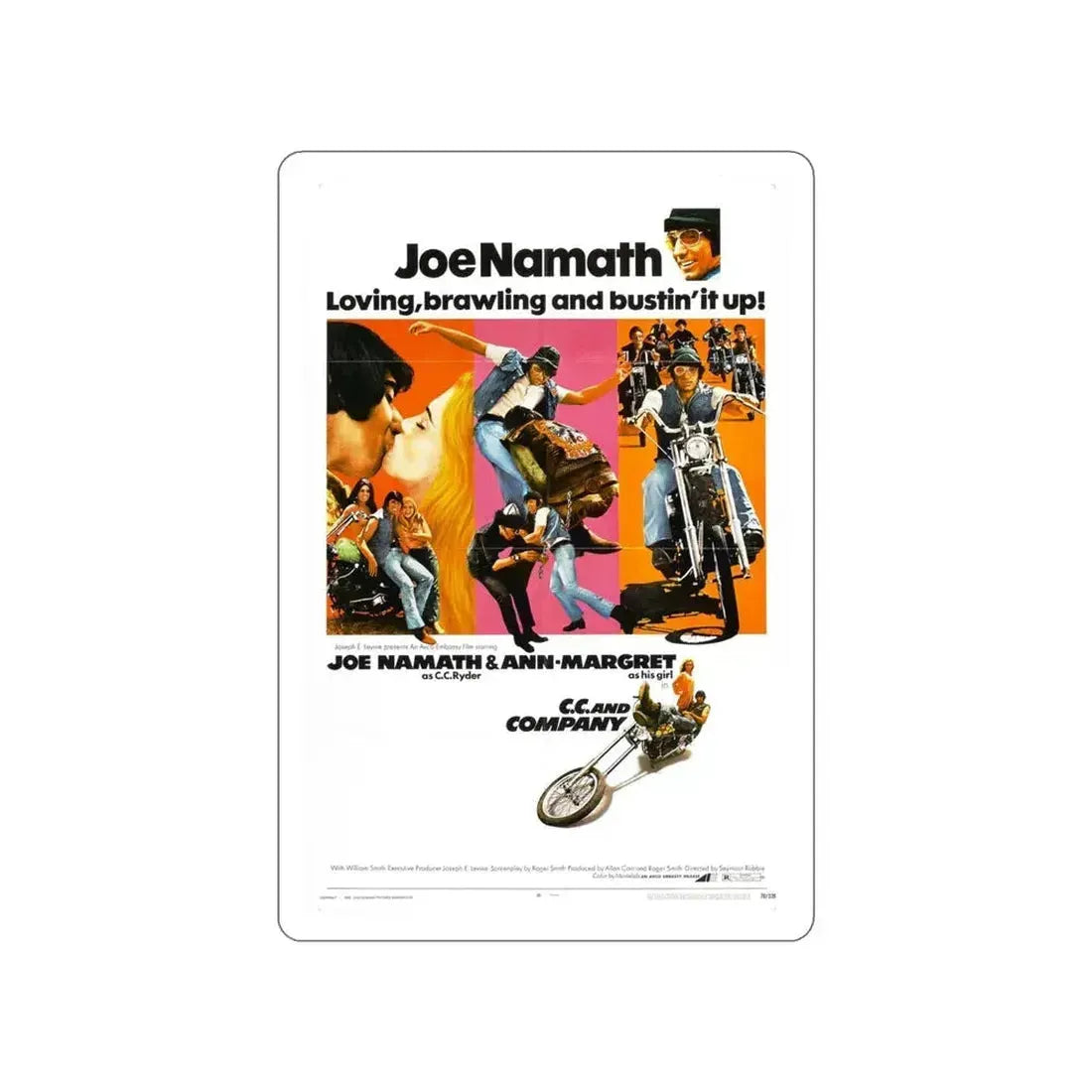 CC AND COMPANY 1970 Movie Poster STICKER Vinyl Die-Cut Decal 4 Inch - The Sticker Space