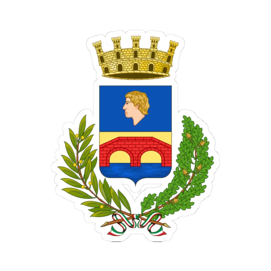 Cecina-Stemma (Italy) (Coat of Arms) STICKER Vinyl Kiss-Cut Decal 3 Inch White - The Sticker Space