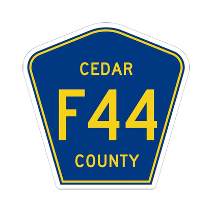 Cedar County Route F44 IA (Iowa) (Road Sign) STICKER Vinyl Kiss-Cut Decal 6 Inch White - The Sticker Space