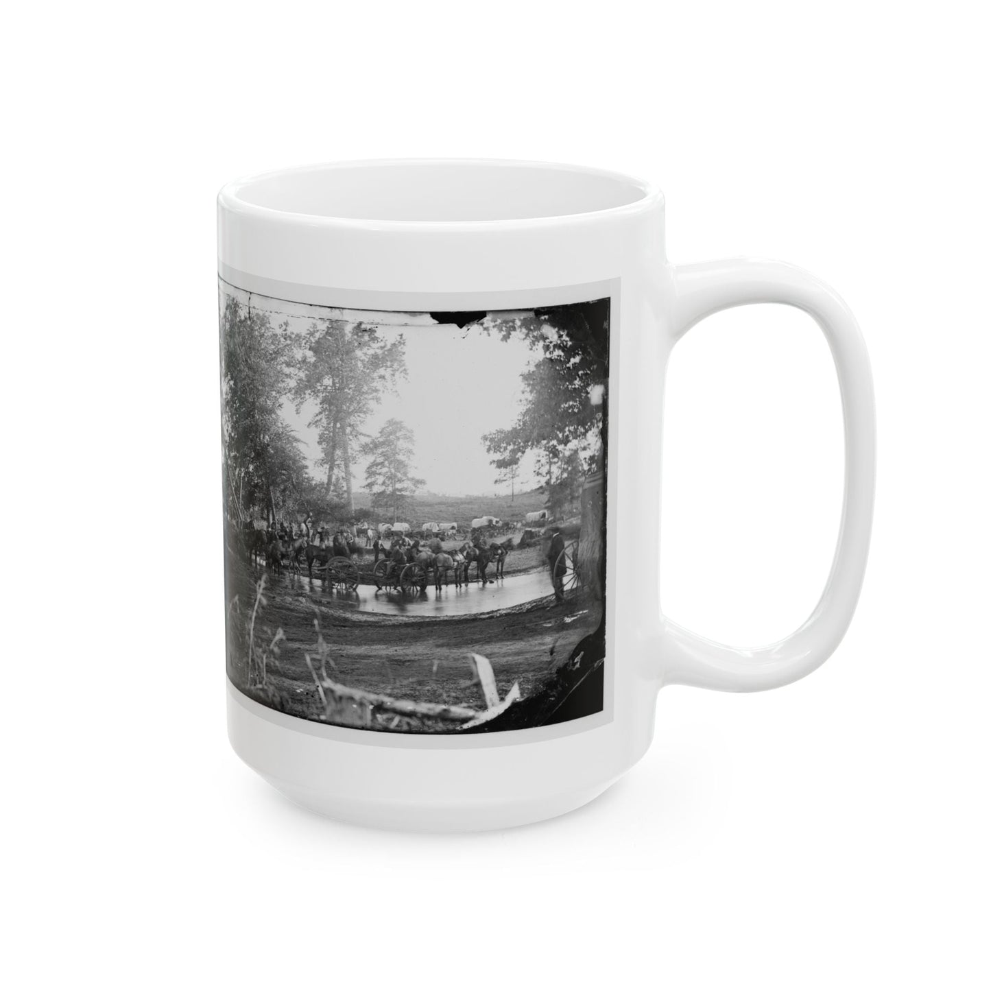 Cedar Mountain, Va. Federal Battery Fording A Tributary Of The Rappahannock On The Day Of Battle (U.S. Civil War) White Coffee Mug